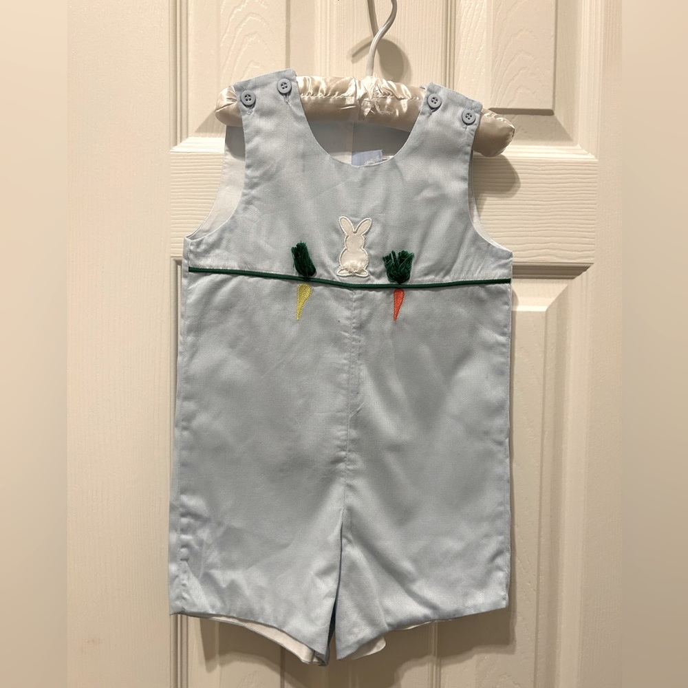 Blue Easter jumper with button shoulders size 24m
